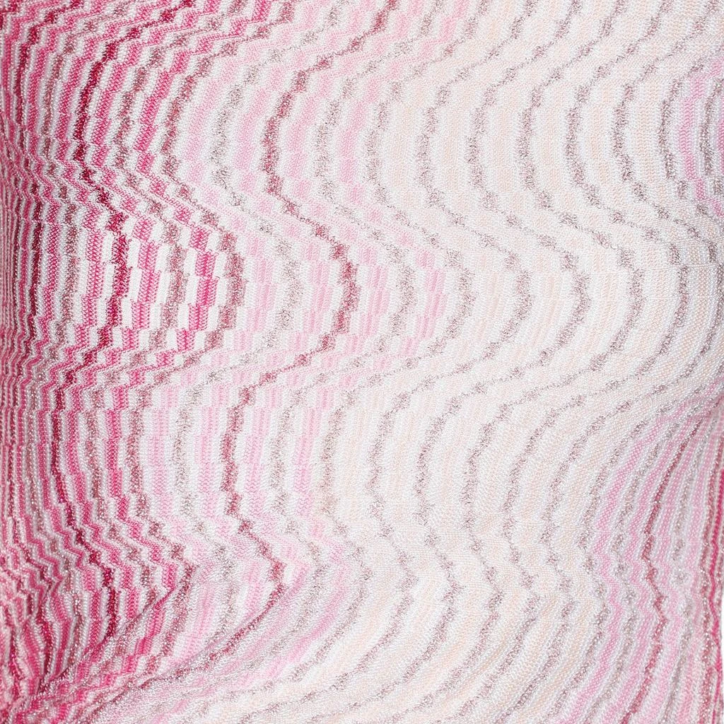 Missoni Missoni Pink Lame Fabric Wave Print Mini Dress S 3