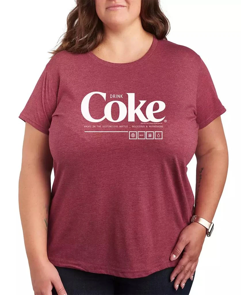 Hybrid Apparel Trendy Plus Size Coca Cola Graphic T-shirt 1
