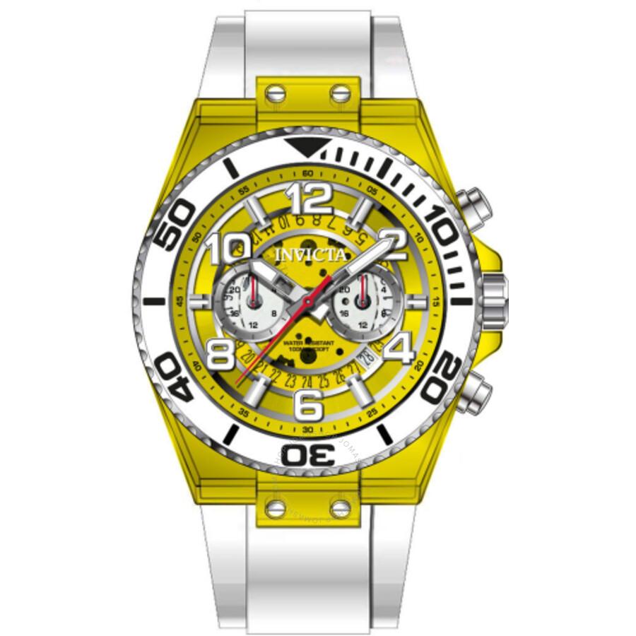 Invicta Speedway GMT Date Quartz Yellow Dial Men's Watch 44376