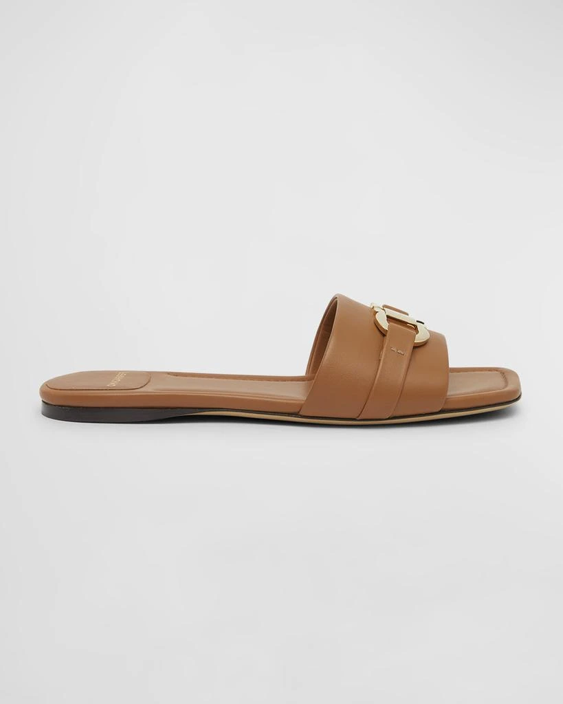 Salvatore Ferragamo Leah Gancini Bit Leather Slide Sandals 1