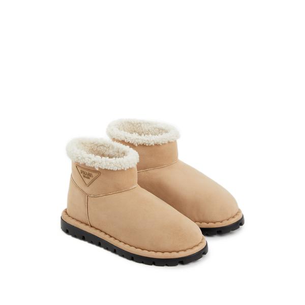 Prada Fur-lined suede ankle boots