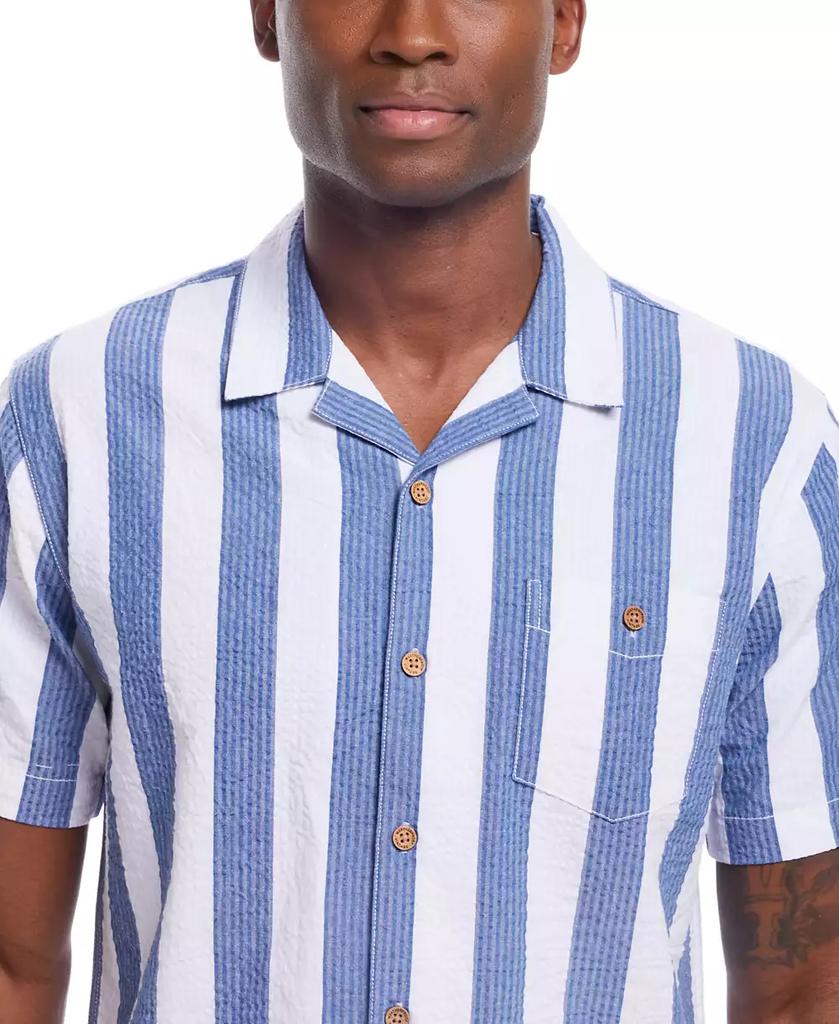 Weatherproof Vintage Men's Short Sleeve Cotton Seersucker Shirt
