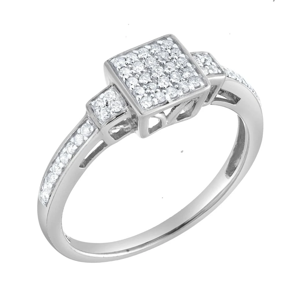 LuvMyJewelry Solvienne 0.25 Ct Natural Diamond 10K Gold Ring 2