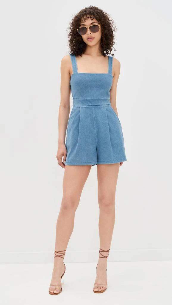 Susana Monaco Stretch Denim Apron Romper 4