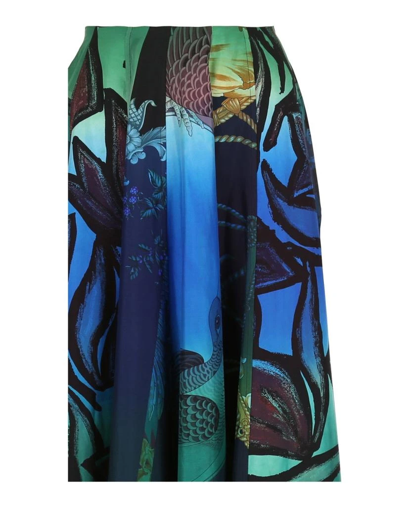 Salvatore Ferragamo Graphic Printed Silk Midi Skirt 3