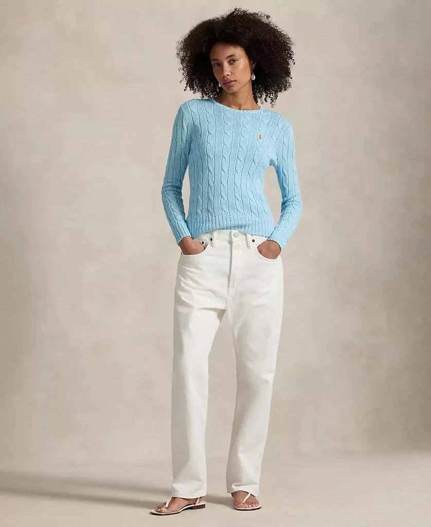 Ralph Lauren Women's Cable-Knit Cotton Crewneck Sweater 4