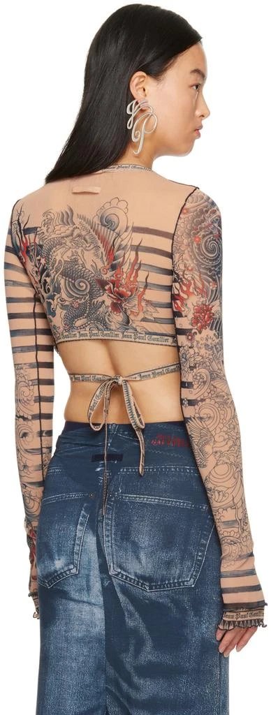 Jean Paul Gaultier Orange Graphic Long Sleeve T-Shirt 3