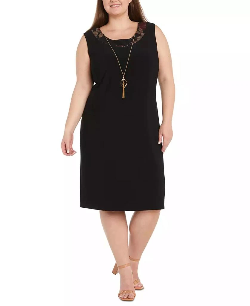 R & M Richards Plus Size Sheer Jacket & Knee-Length Dress 5
