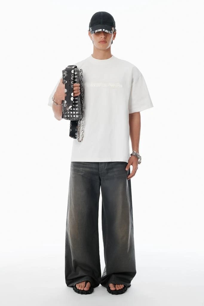 Alexander Wang White Cotton Oversized Logo Tee 5