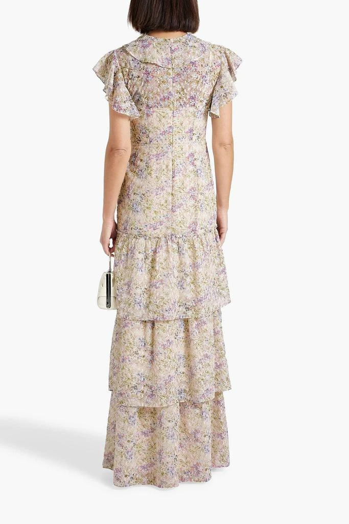 MIKAEL AGHAL Tiered floral-print broderie anglaise maxi dress 3
