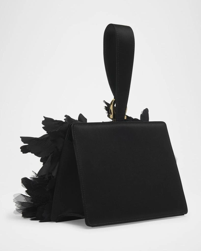 Salvatore Ferragamo Floral Applique Leather Wristlet 3