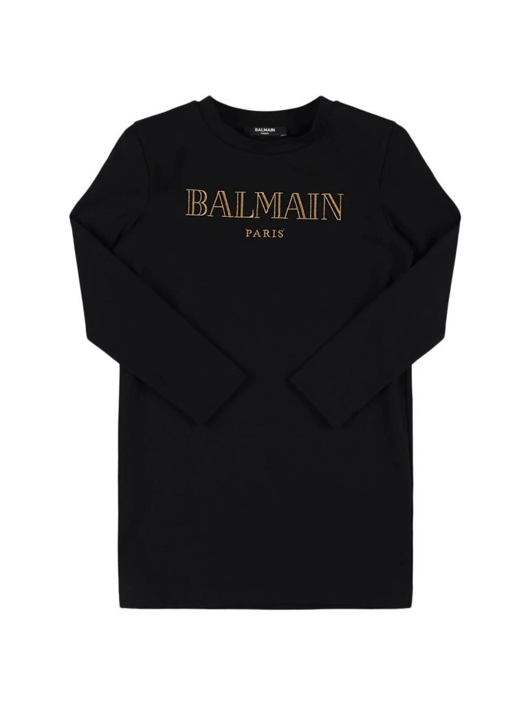 Balmain Logo Cotton Jersey Dress 1