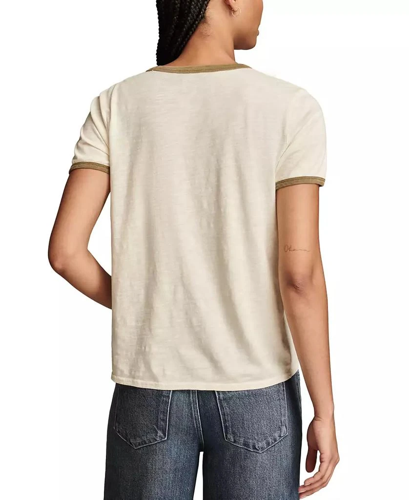 Lucky Brand Women's Cotton Floral Lucky Classic Ringer T-Shirt 2
