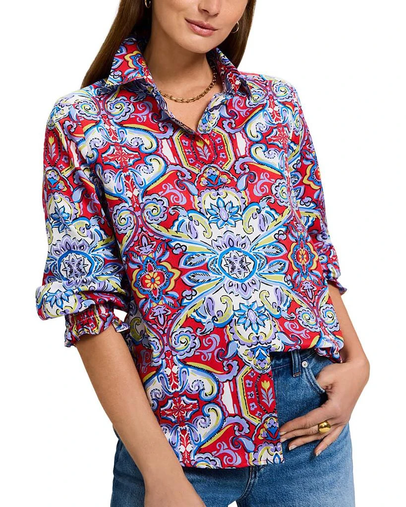 FOXCROFT Olivia Tile Print Shirt 5