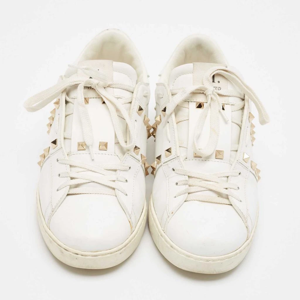 Valentino Valentino White Leather Rockstud Lace Up Sneakers Size 43 3