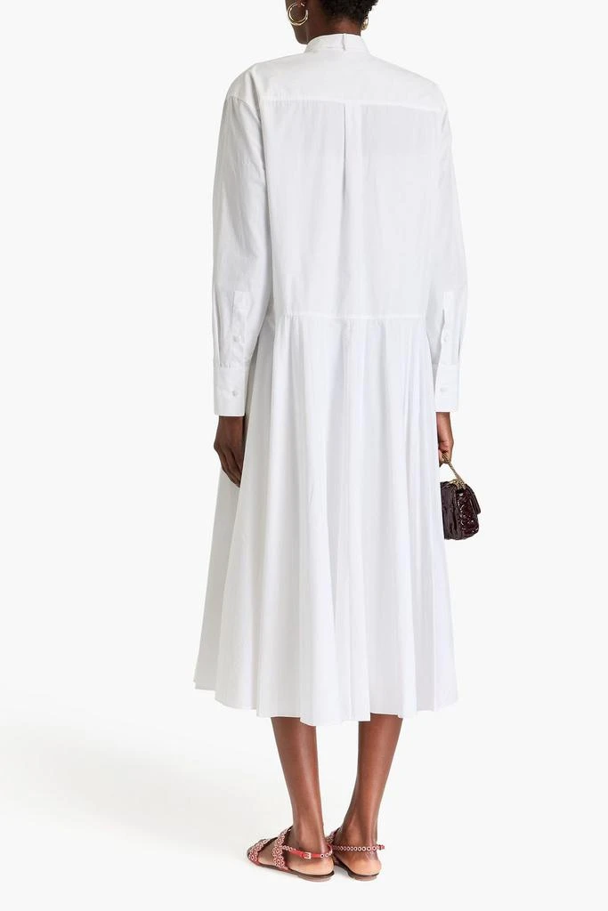 Valentino Floral-appliquéd cotton-poplin midi shirt dress 3