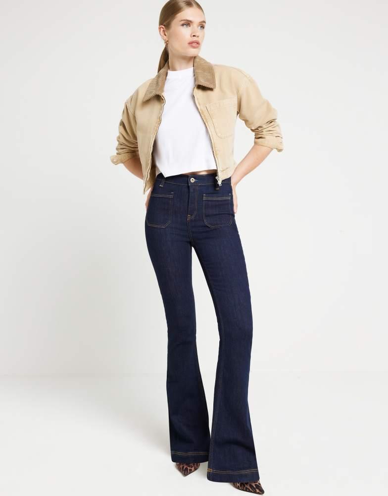 River Island River Island flare jean in darkwash blue