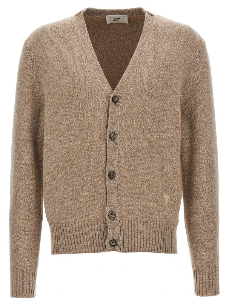 AMI AMI Paris Ami de Coeur V-Neck Knitted Cardigan 1