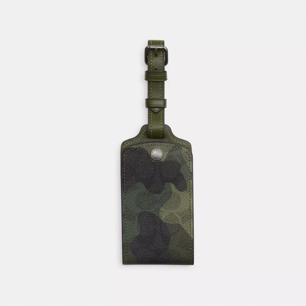 Coach Luggage Tag In Signature Camo Print