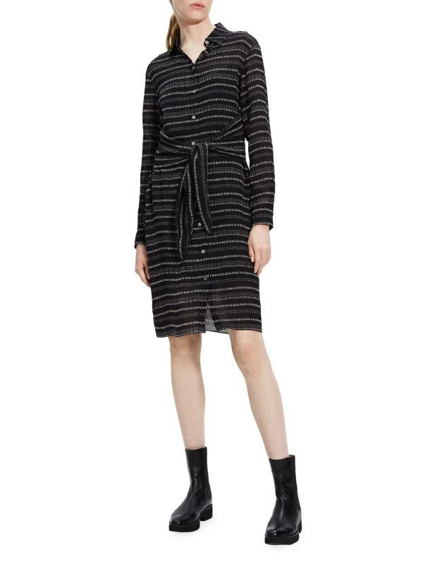 Theory Stripe Tie Waist Shirt Dress 7