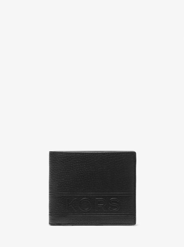 michael_kors Hudson Pebbled Leather Billfold Wallet With Coin Pouch