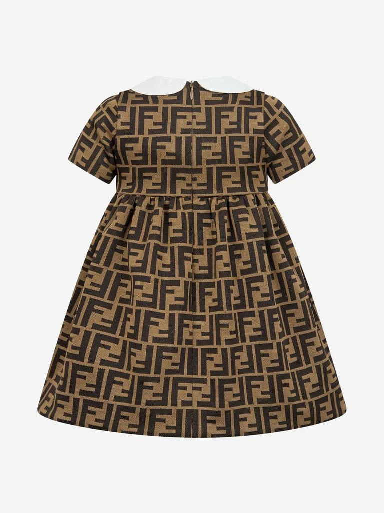 Fendi Fendi Baby Girls FF Logo Dress in Brown 2