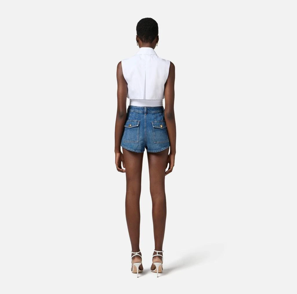 ELISABETTA FRANCHI CROPPED POPLIN SHIRT 5
