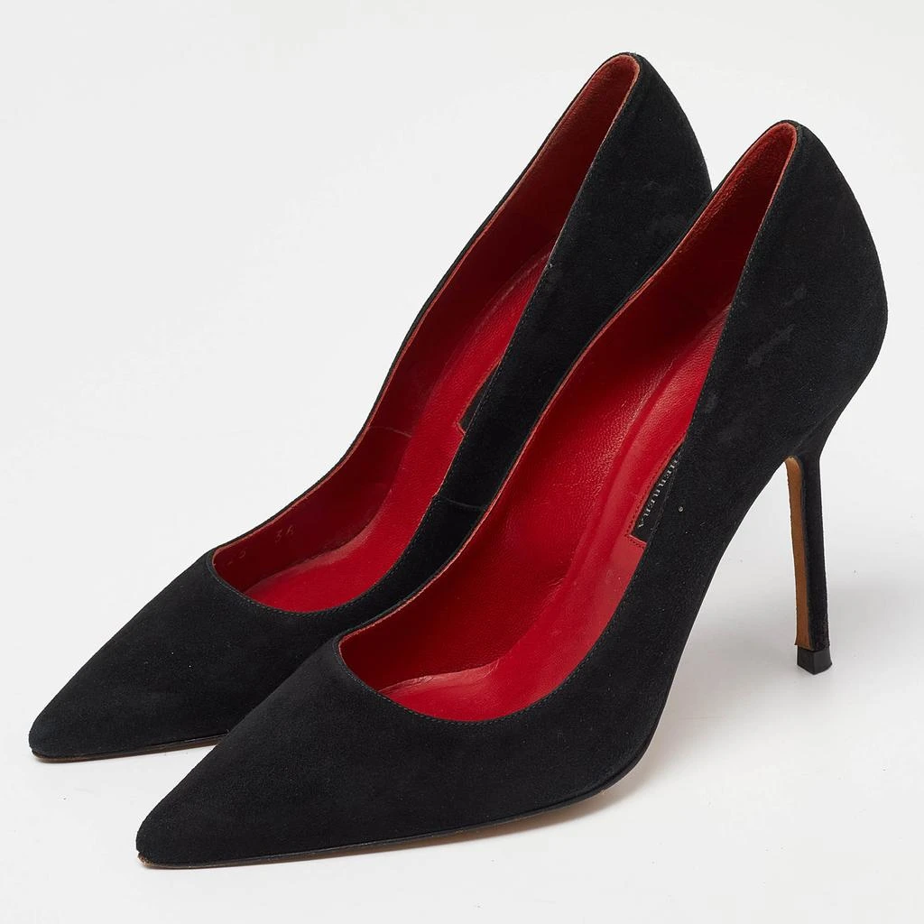 CH Carolina Herrera CH Carolina Herrera Black Suede Pointed Toe Pumps Size 36 2