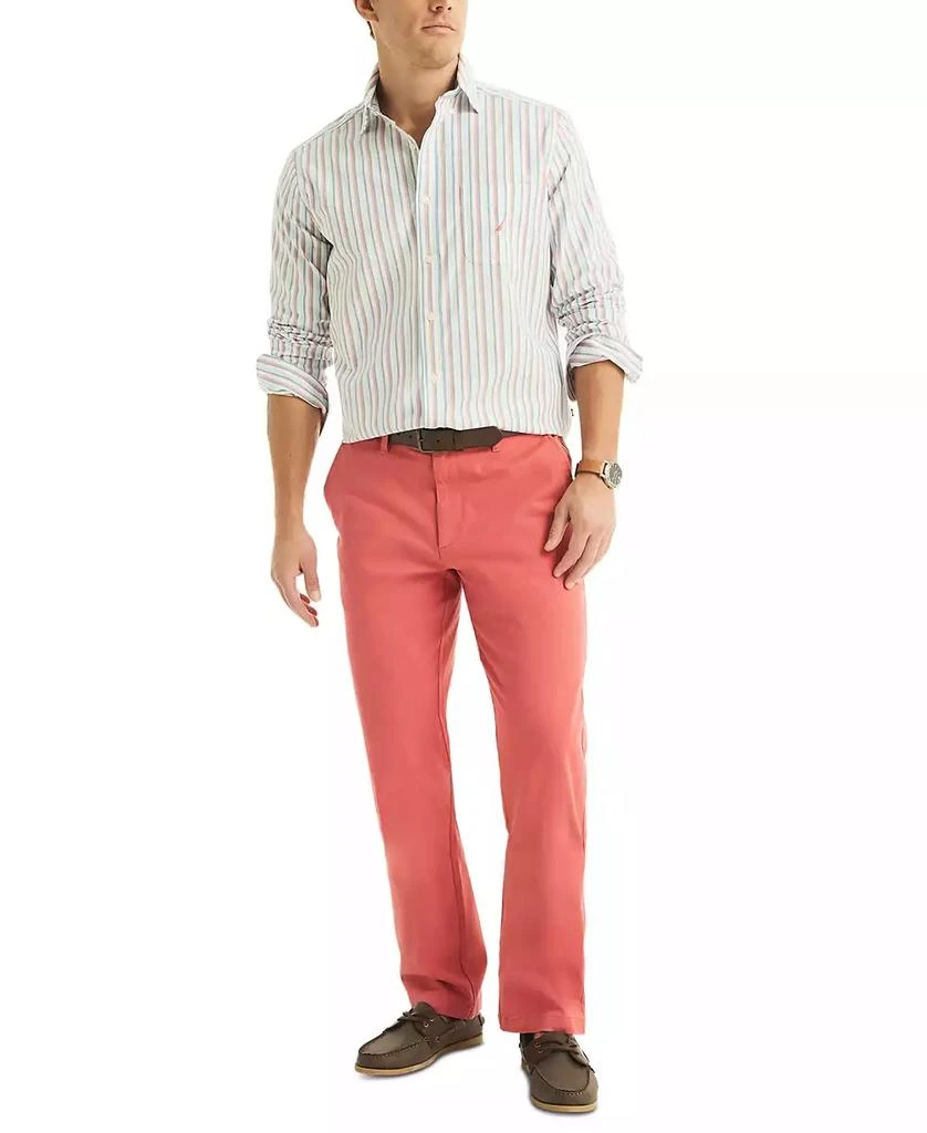 Nautica Men's Classic-Fit Stretch Solid Flat-Front Chino Deck Pants 4