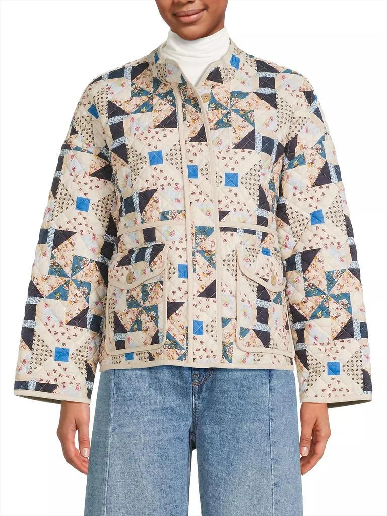 Weekend Max Mara Arizia Floral-Geometric Quilted Jacket 3