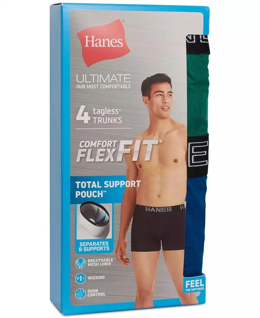 Hanes Men's 4-Pk. Ultimate ComfortFlex Fit Total Support Pouch Trunks 3
