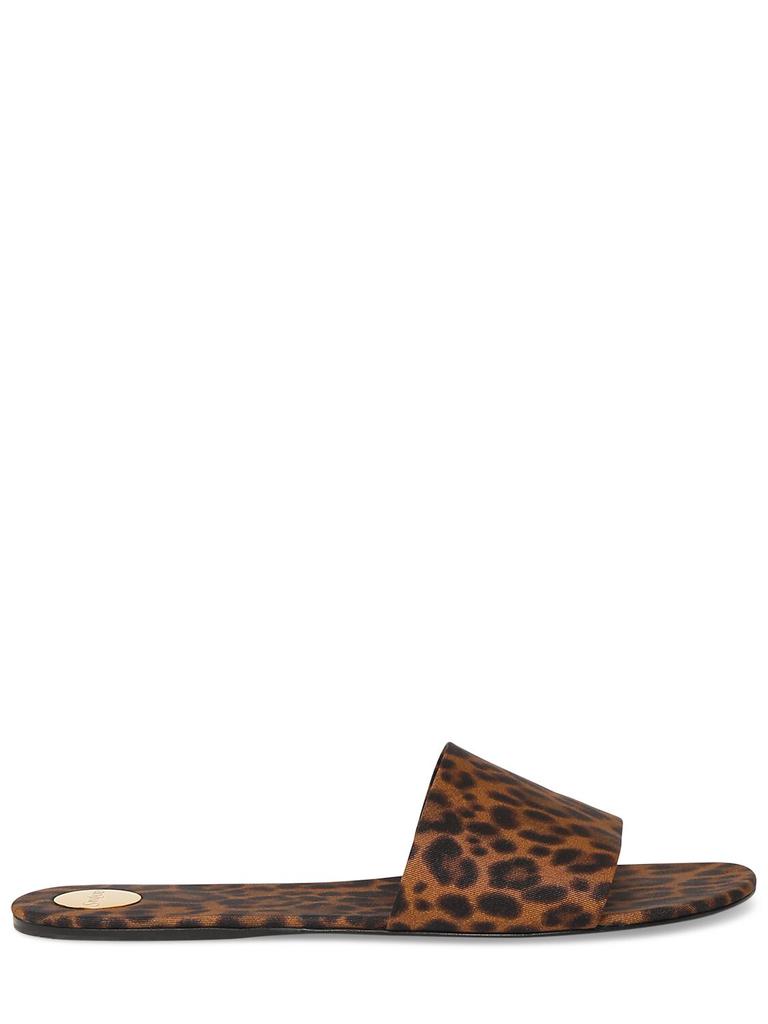 Yves Saint Laurent 5mm Carlyle Rayon Flat Mule Sandals