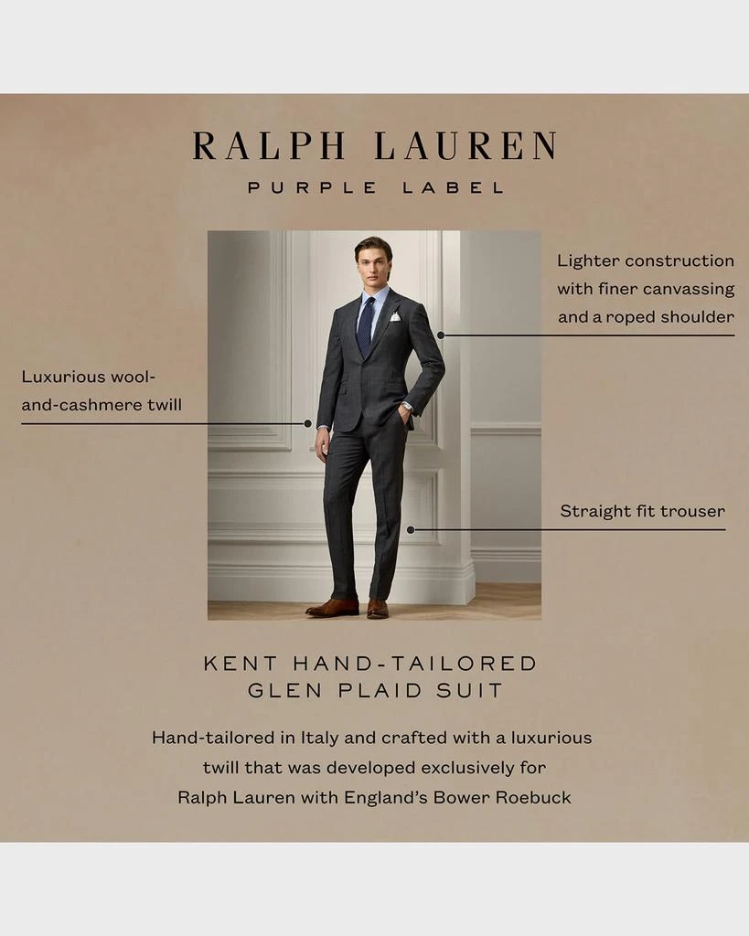 Ralph Lauren Men's Kent Hand-Tailored Glen Plaid Suit 10