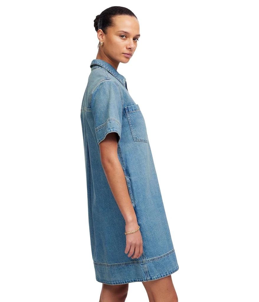 Madewell Short Sleeve Popover Denim Mini Dress In Robertson 2