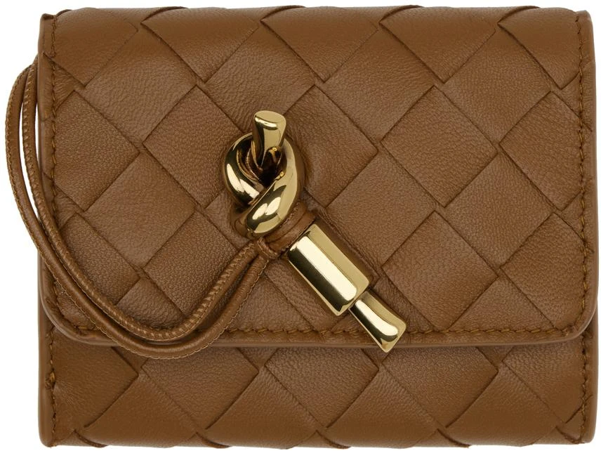 Bottega Veneta Tan Andiamo Small Envelope Card Holder