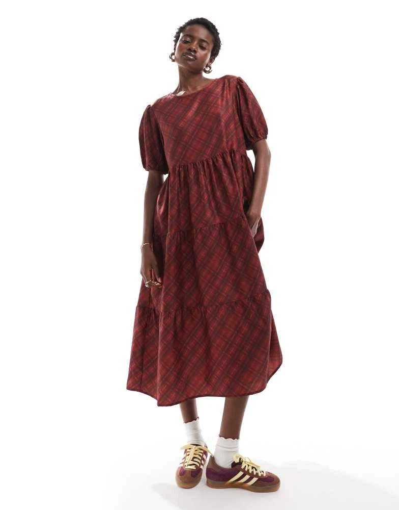 Daisy Street Daisy Street maxi smock dress in red check Dresses