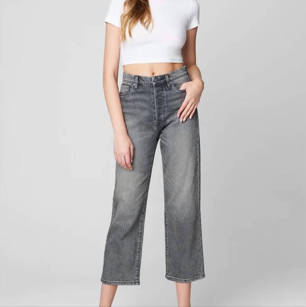 Blank NYC The Bazter Ribcage Straight Leg Wake Up Jeans In Wake Up Grey
