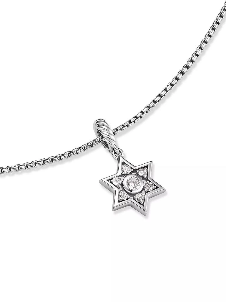 David Yurman Star of David Pendant Necklace in Sterling Silver with Diamonds, 10.4MM 4
