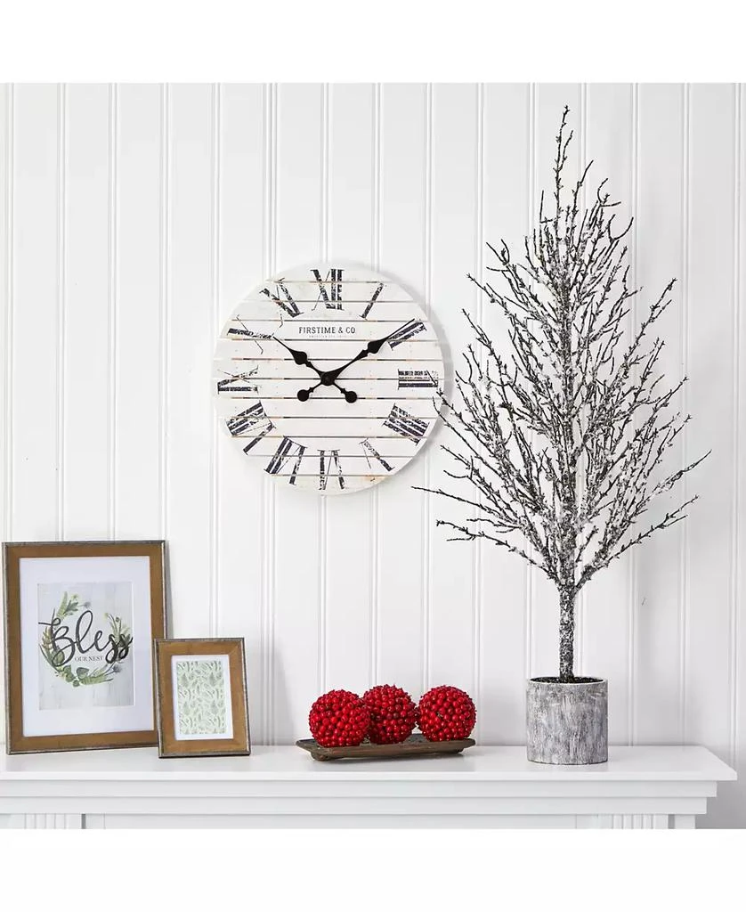NEARLY NATURAL Snowed Twig Artificial Tree in Decorative Planter 3