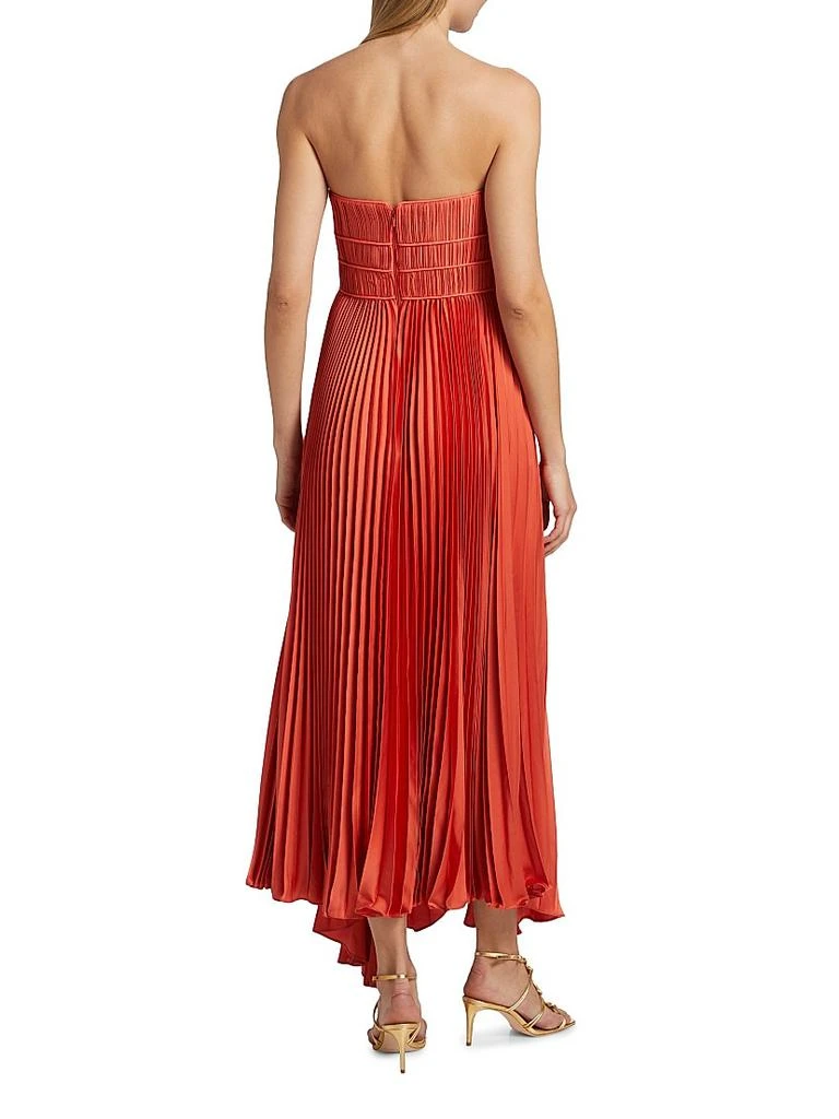 red off the shoulder dress zara Valentino Garavani Red Silk Crepe Draped Asymmetrical Sleeve Dress – Modig