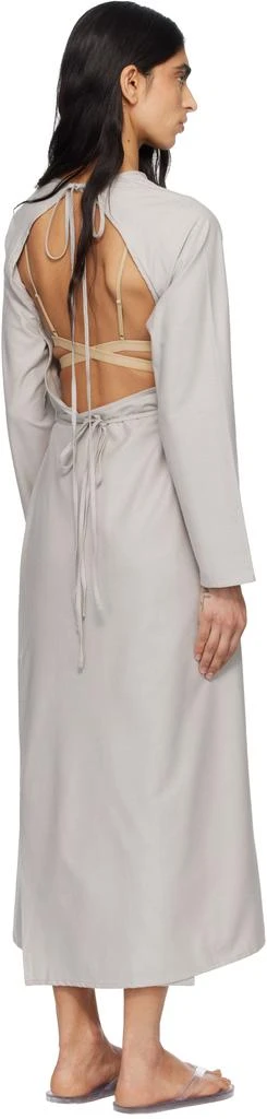 Baserange Taupe Long Sleeve Apron Maxi Dress 3