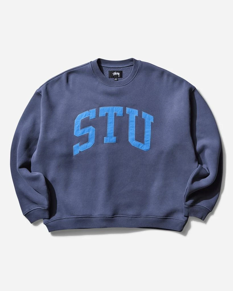 STUSSY Men's STU Relaxed Crewneck Sweatshirt Blue 1