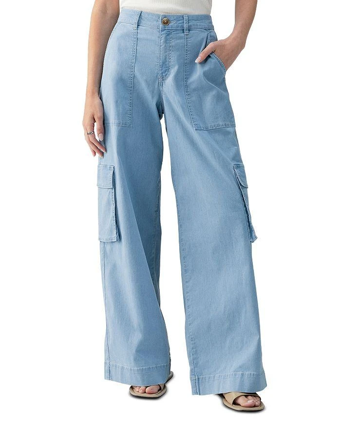 Sanctuary Sunset Denim Cargo Pants in Pale Blue 1