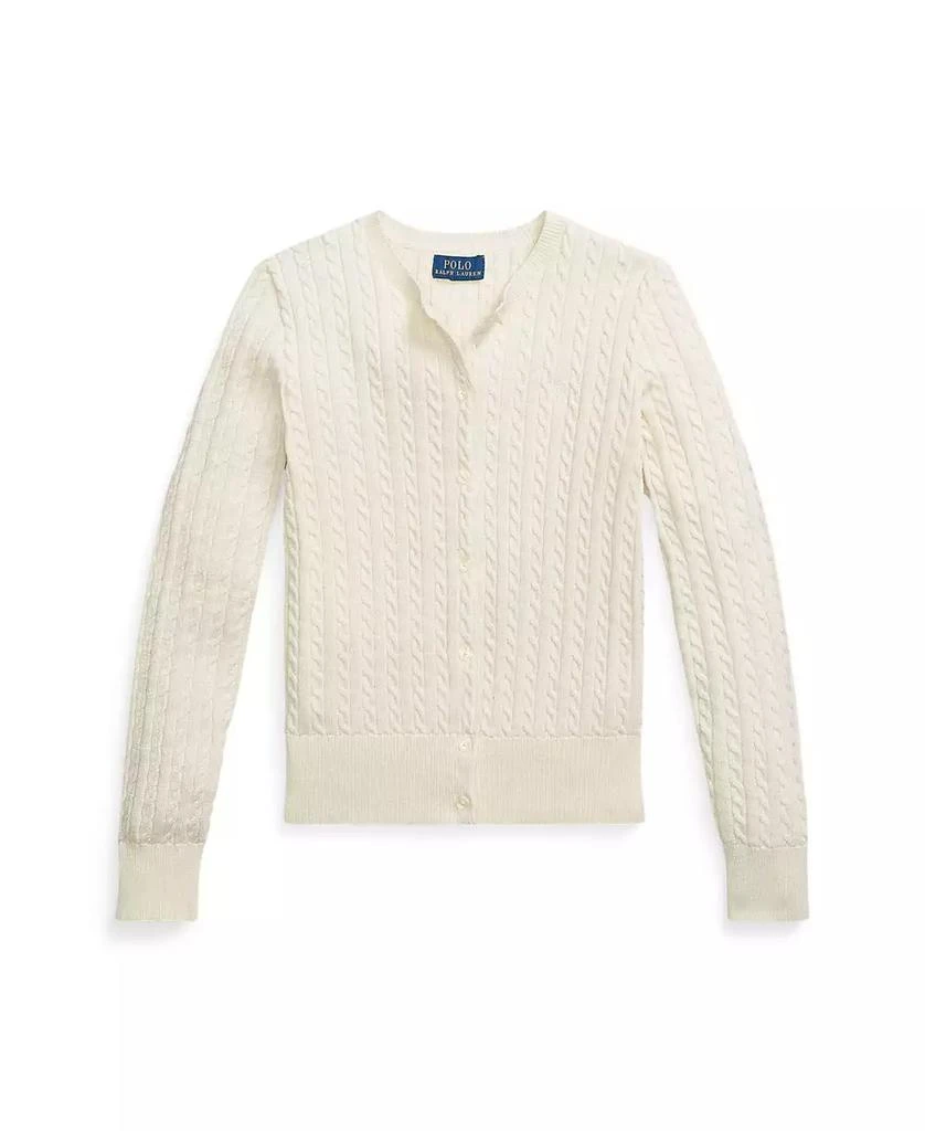 Ralph Lauren Girls 7-16 Metallic Cable Cotton-Blend Cardigan Sweater 4