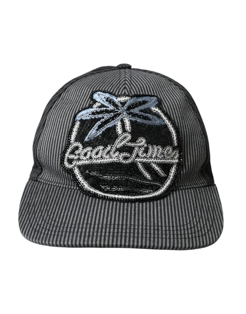 Dolce & Gabbana Black Hat with Embellished Logo Dolce & Gabbana DG-logo rhinestone-embellished Baseball Cap  main image 2