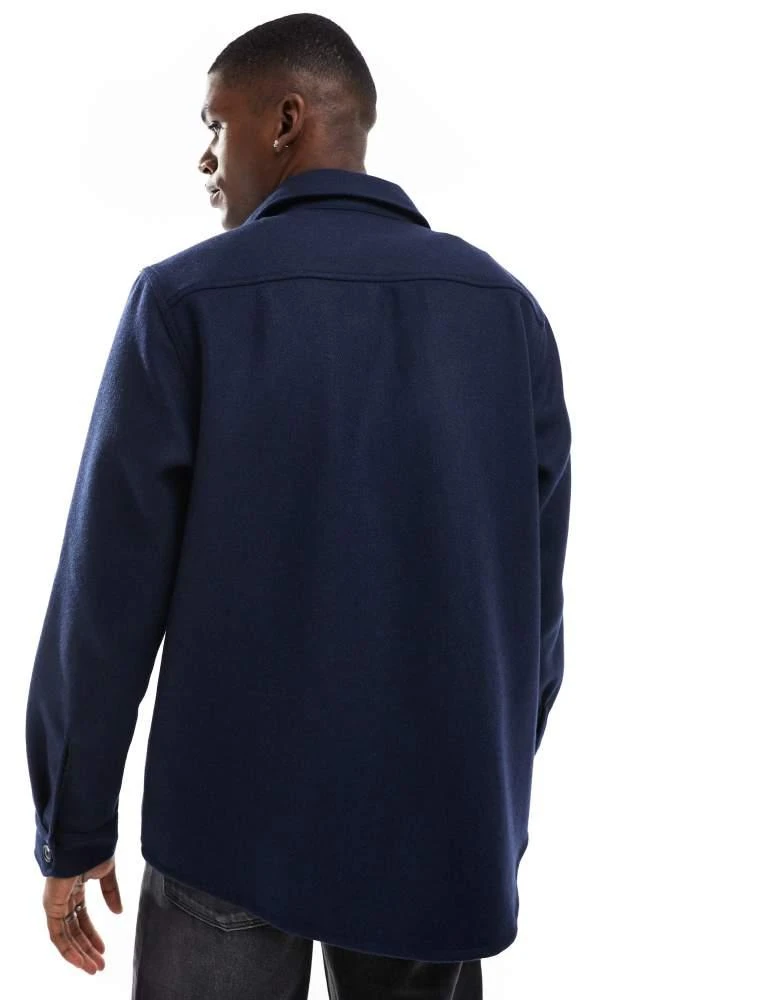 Gant GANT wool blend overshirt in navy blue 3