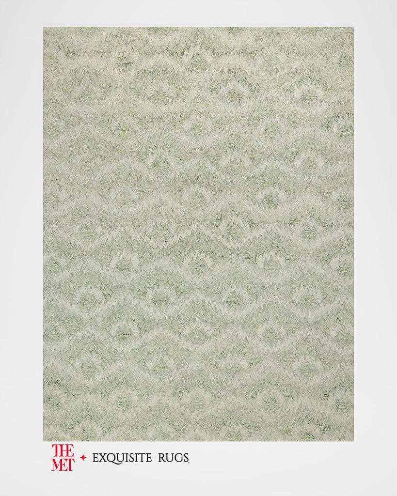 Exquisite Rugs Bargello Hand-Tufted Light Green Rug, 8' x 10'
