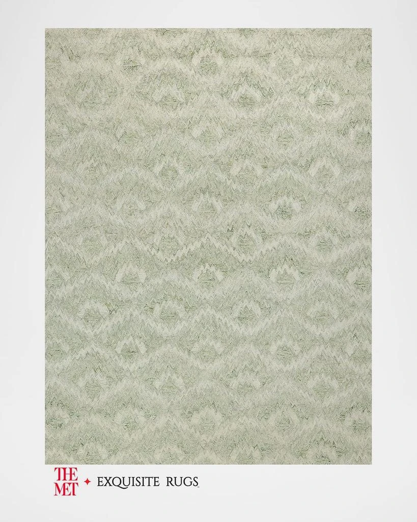 Exquisite Rugs Bargello Hand-Tufted Light Green Rug, 8' x 10' 1