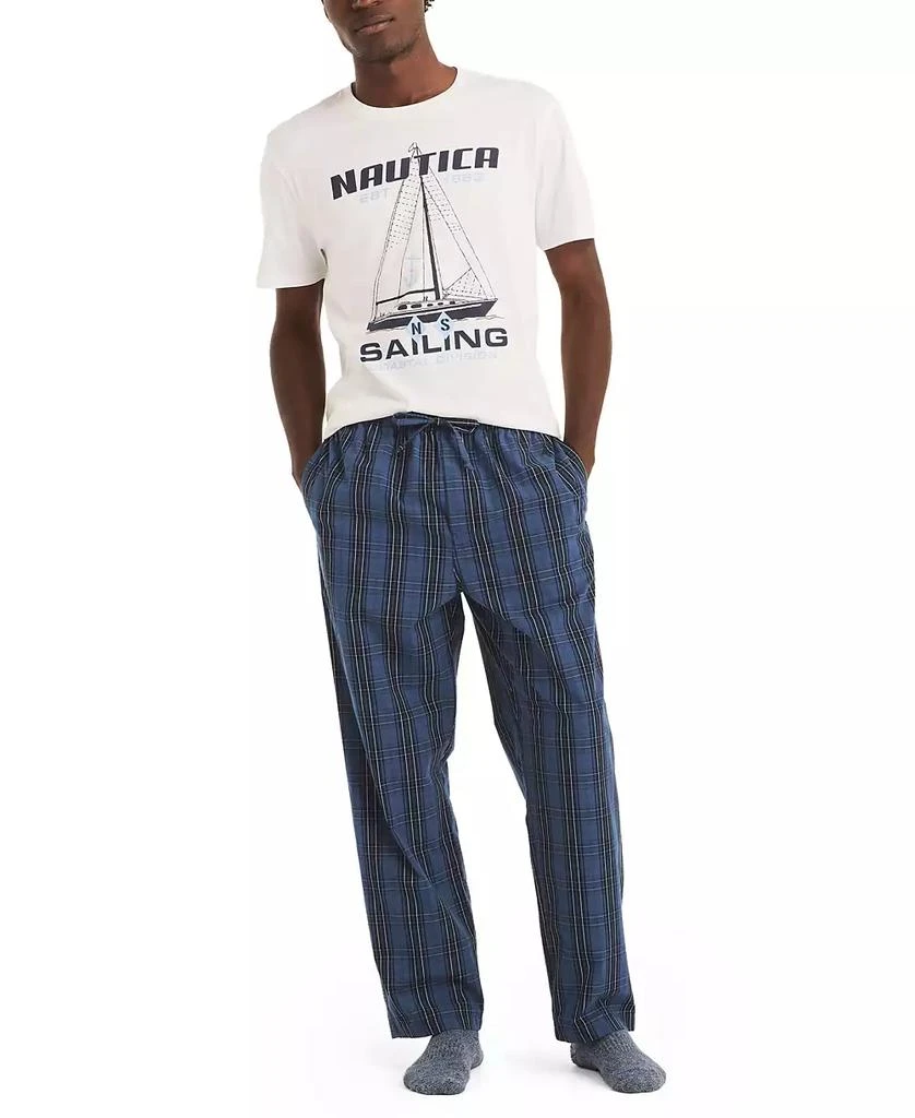 Nautica Men's Plaid Plaid Poplin Pajama Pants 5