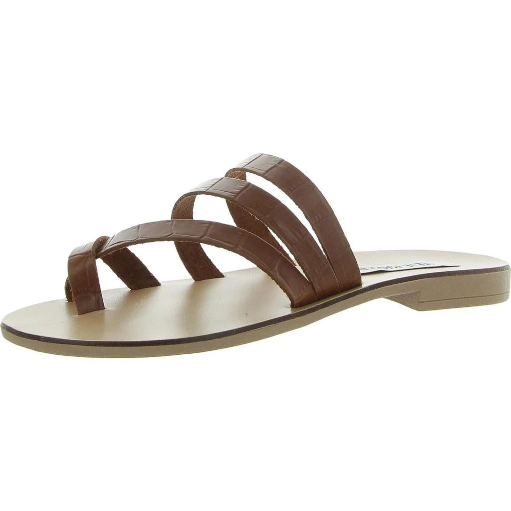 Steve Madden Ringtone Womens Leather Flat Slide Sandals 1